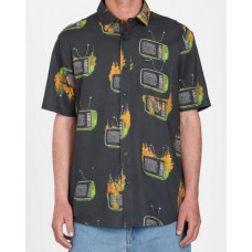 Camisa Manga Corta Volcom Justin Hager Negra
